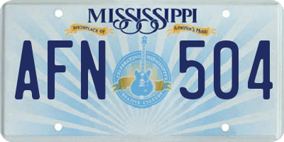 MS license plate AFN504