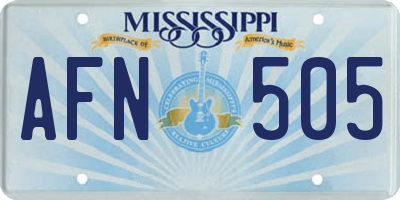 MS license plate AFN505