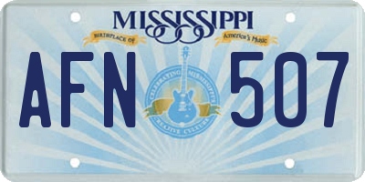 MS license plate AFN507