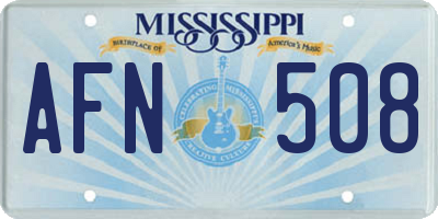 MS license plate AFN508