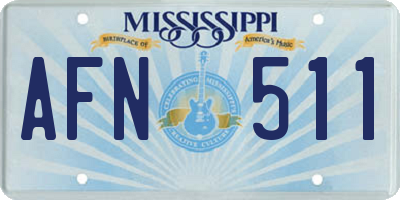 MS license plate AFN511