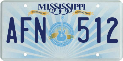 MS license plate AFN512