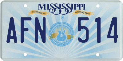 MS license plate AFN514