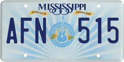 MS license plate AFN515