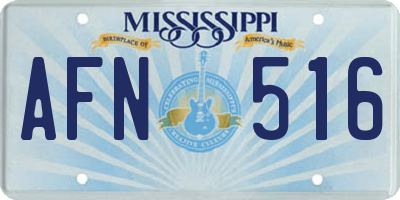 MS license plate AFN516