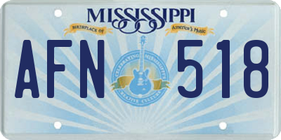 MS license plate AFN518
