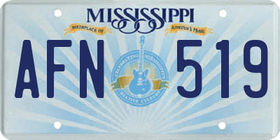 MS license plate AFN519