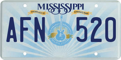 MS license plate AFN520