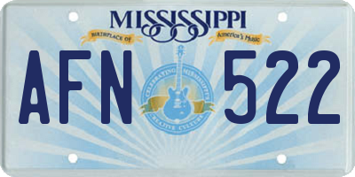 MS license plate AFN522
