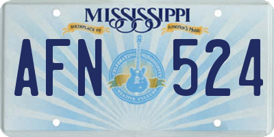 MS license plate AFN524