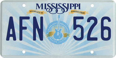 MS license plate AFN526