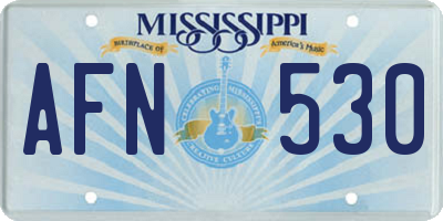 MS license plate AFN530