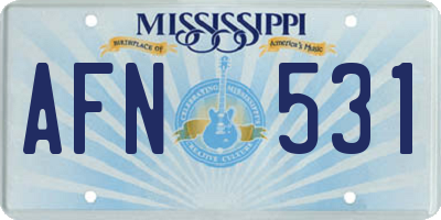 MS license plate AFN531