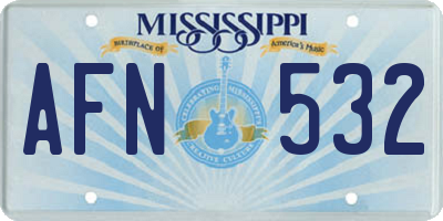 MS license plate AFN532