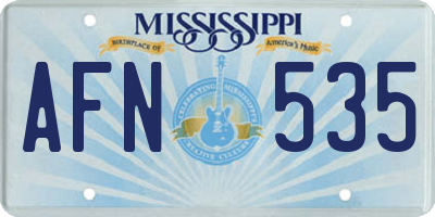 MS license plate AFN535