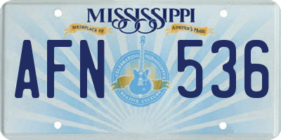 MS license plate AFN536