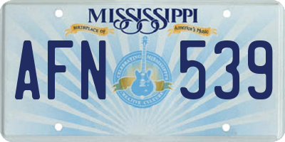 MS license plate AFN539