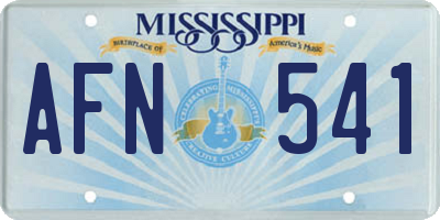 MS license plate AFN541