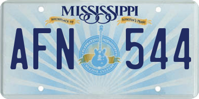 MS license plate AFN544
