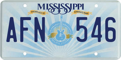 MS license plate AFN546