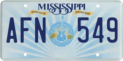 MS license plate AFN549