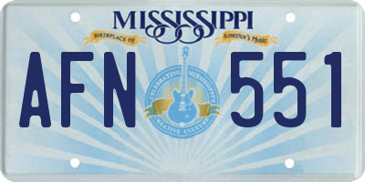 MS license plate AFN551
