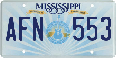 MS license plate AFN553