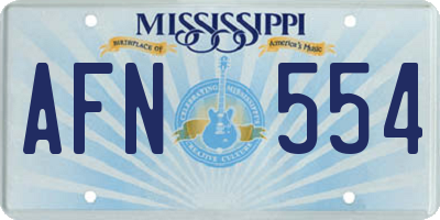 MS license plate AFN554