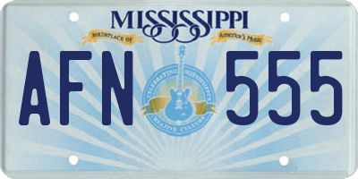 MS license plate AFN555