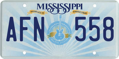 MS license plate AFN558