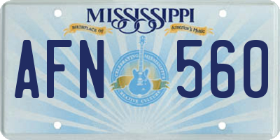 MS license plate AFN560