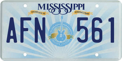 MS license plate AFN561