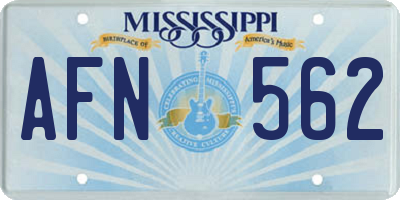 MS license plate AFN562