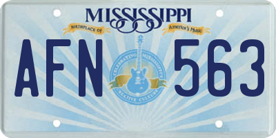 MS license plate AFN563
