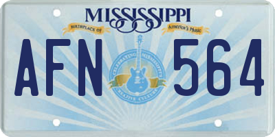 MS license plate AFN564