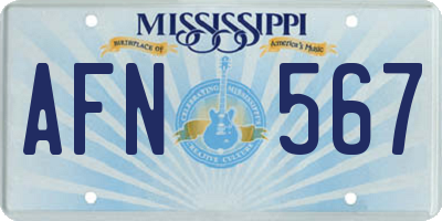 MS license plate AFN567