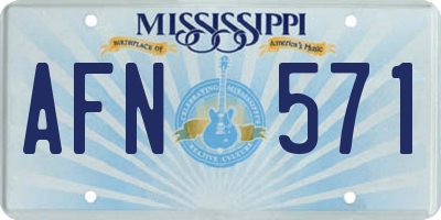 MS license plate AFN571