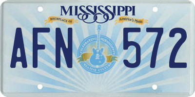 MS license plate AFN572