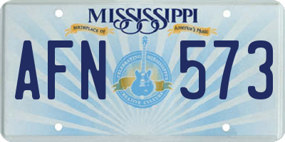 MS license plate AFN573