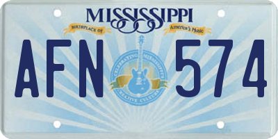 MS license plate AFN574