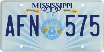 MS license plate AFN575