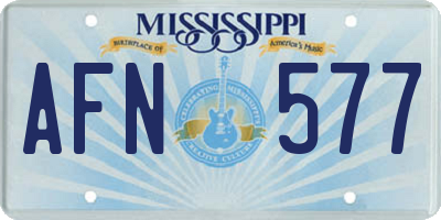 MS license plate AFN577