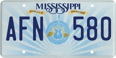 MS license plate AFN580