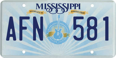 MS license plate AFN581