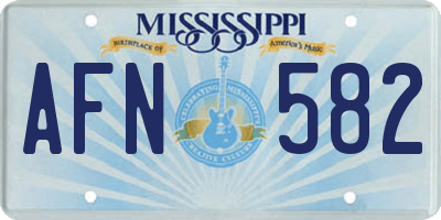 MS license plate AFN582