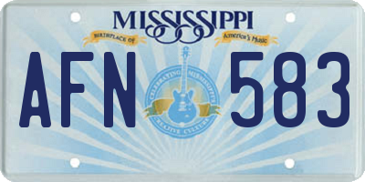 MS license plate AFN583