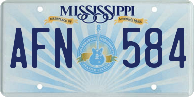 MS license plate AFN584