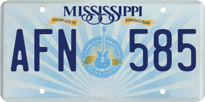 MS license plate AFN585