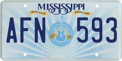 MS license plate AFN593