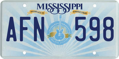 MS license plate AFN598